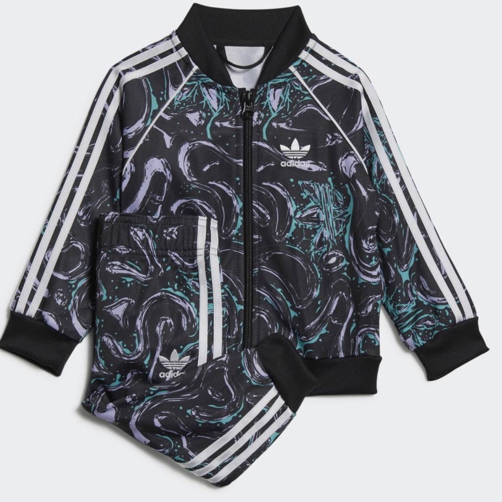 Baby adidas originals Black Allover Print Set